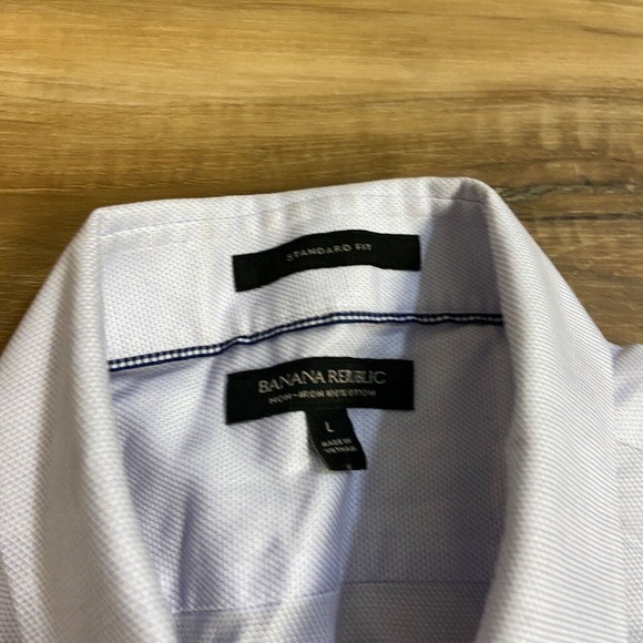 Banana Republic Mens Shirt Large Non Iron Standard Fit Purple Button Up - Picture 6 of 9